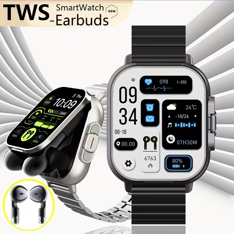 Smartwatch Headset - NFC Смарт-часы TWS Гарнитура 2-в-1 Bluetooth