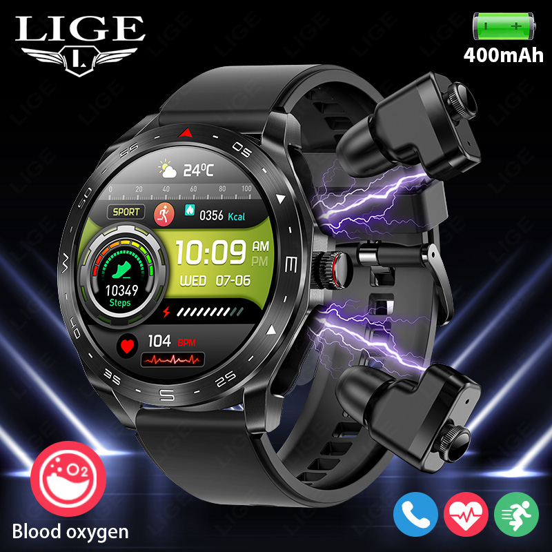 Smartwatch Headset - LIGE с наушниками Bluetooth Наушники Умные
