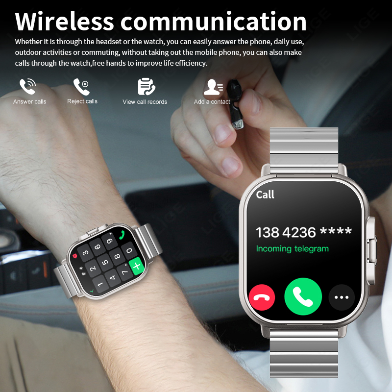 LIGE TWS 2 в 1: умные часы с н – обзор и цена Smartwatch Headset